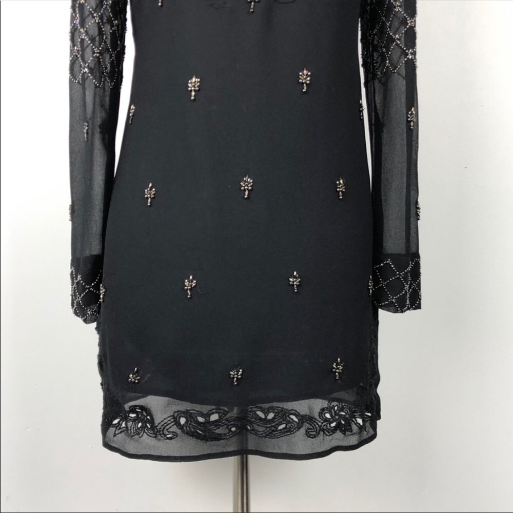Free People Beaded Black Embroidered Dress - Picture 12 of 16